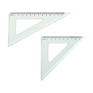 Set Square, 45deg, Transparent, 15cm, 2 Pieces/Set Set