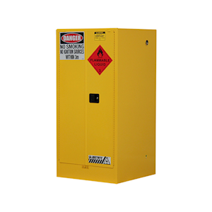 Justrite Safety Storage Cabinets for Flammable Liquids, 207 Litres, 1760 x 870 x 870mm, Vertical Drum, 2 Doors with Roller, Yellow, Each Each