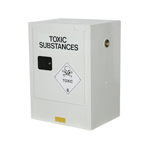 Justrite Safety Storage Cabinets for Flammable Liquids, 30 Litres, 80 x 59.5 x 46.5cm, 2 Shelves, 1 Door, White, Each Each