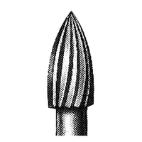 SSW 7106 Tungsten Carbide Burs, Flame Shape, ISO 254001 #18, Friction Grip Finishing, Made in UK, Each Each