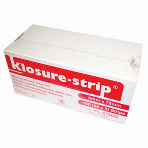 Klosure-Strip Reinforced Wound Skin Closure Strips No. 02, 6 x 75mm, 3/Pack, 50 Packs/Box Box