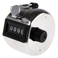 Tally Counter up to 9999 Clicks, 50 x 40 x 50mm, Chrome Plated Metal, Each Each