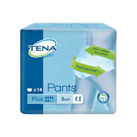 Tena Pants Plus, 65 to 85cm, 1440ml, Small, 14 Pieces/Pack, 4 Packs/Carton Carton
