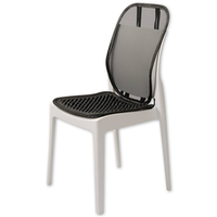 FloBac Mesh Back Support, with Air-Flo Ventilated Seat, 41(L) x 12(W) x 50(H) cm, Portable and Lightweight, Black, Each Each