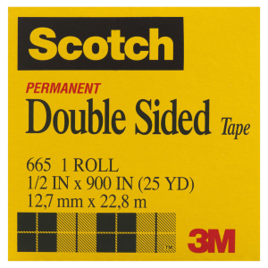 665 DOUBLE COATED TAPE LINERLESS BOXED 12.7MMX22.8M Each