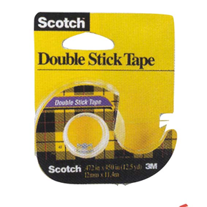 Scotch Stick Tape, Double Sided, 12.7mm x 11.4 metres, Each (137P)