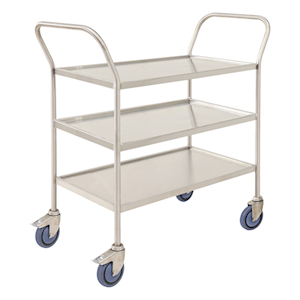 MHA Heavy Duty Fully Welded Trolley, 3-Tier, Stainless Steel, 1120 x 540 x 1095mm, 26kg, Each Each