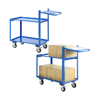 MHA General Purpose Trolley, with Extended Handle and Writing Shelf, 2-Tier, 1330 x 500 x 1070mm, 40kg, 250kg Load Capacity, Each Each