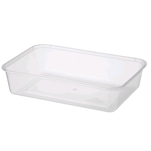 Universal Take-Away Rectangular Container, Base, 500ml, Clear, Recyclable Plastic, 50/Pack Pack
