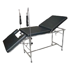 Livingstone Gynaecology Examination Table, 180(L) x 60(W) x 80(H) cm, 3-sections, Adjustable Back Rest, Stainless Steel Framework, Each Each