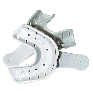 Unident Dental Impression Trays, Lower, Small, White, Disposable, Recyclable Plastic, Each Loose