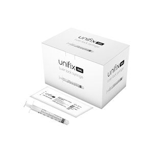 Terumo Unifix Hypodermic Syringe, 3ml, without Needle, Luer Lock, 100 Pieces/Box Box