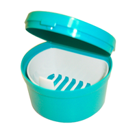 Cup Denture with hinged Lid Recyclable Plastic Each