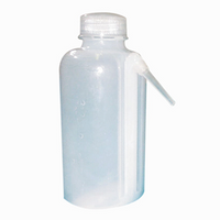 Livingstone Wash Bottle, 250ml, Graduated, with Single Piece Tube on Side, Recyclable Low Density Polyethylene (LDPE), 10 Pieces Kit