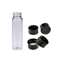 Livingstone Clear Sample Vials with Black Phenolic Screw Cap, 8mL, 17 x 60mm, 15 - 425 Thread, 14B Rubber Lined, 1A Borosilicate Glass, Each Each