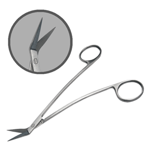 Livingstone Locklin Gum Scissors, 16cm, Angled, S Shaped, One Toothed, Stainless Steel, Each Each