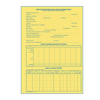 ZIONS EMPLOYEE RECORD CARDS A4 20/PK Pack